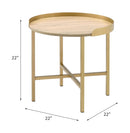 Mithea - End Table - Oak / Gold by HouseOfZazla