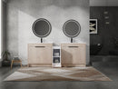 84 Inch Freestanding Bathroom Vanity with Ceramic Sink and Storage Cabinets