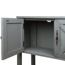 35" Farmhouse Wood Buffet Sideboard Console Table with Bottom Shelf and 2-Door Cabinet, for Living Room, Entryway, Kitchen Dining Room Furniture (Antique Gray)