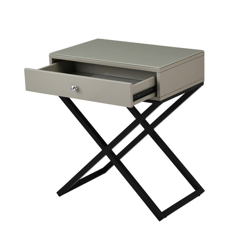 Koda - End Side Table Nightstand, Drawer And Cross Base, photo 12 of 12