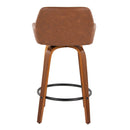 Daniella - Contemporary Fixed Height Counter Stool With Swivel With Round Footrest (Set of 2)