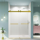 Frameless Double Sliding Soft-Close Shower Door, 3 / 8" (10Mm) Thick SGCC Tempered Glass Door, Matte by HouseOfZazla
