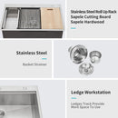 Drop In Kitchen Sink With Workstation, 16 Gauge - Brushed Nickel by HouseOfZazla