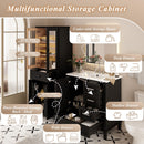 Bathroom Vanity & Tall Storage Cabinet Set With Doors, Adjustable Shelves, Soft Close Hinges, Sink by HouseOfZazla