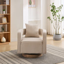 29.1"W Swivel Accent Chair With Weathered Base by HouseOfZazla