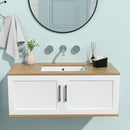 Modern Ceramic Rectangular Undermount Bathroom Sink With Overflow by HouseOfZazla