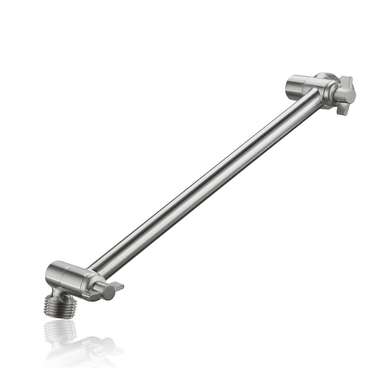 Luxury Rain Shower Head With Adjustable Arm, 10" Square, Stainless Steel - Brushed Nickel, photo 13 of 15