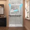 43"-48" W x 76" H Brushed Nickel Reversible Double Bypass Sliding Shower Door by HouseOfZazla