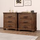 Rustic Three Drawer Reclaimed Solid Wood Farmhouse Nightstand Set of Two by HouseOfZazla