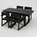5 Piece Outdoor Dining Set with Umbrella Hole and 4 Armrest Chairs