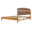King Size Solid Wood Platform Bed with Curved Headboard
