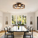 19-Inch 7-Blade Caged Flush Mount Ceiling Fan with Remote Control by HouseOfZazla