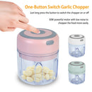 Mini Electric Garlic Chopper 8.45OZ Cordless Garlic Mincer Food Chopper Rechargeable Food Blender Chili Nut Onion Pepper Meat Ginger Baby Food