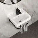 Wall Mounted Bathroom Sink With Towel Bar & Overflow - White / Black by HouseOfZazla