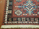 4' X 6' Vintage Russian Kilim Handmade Caucasian Soumak Flat Weave Wool Rug