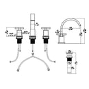 2 Handle Widespread Bathroom Faucet 3 Hole, with Pop Up Drain and 2 Water Supply Lines, Matte Black