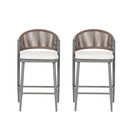 Outdoor 26" Counter Height Metal Frame Counter Stools With Scallop Shaped Backrest & Water Resistant Cushions by HouseOfZazla