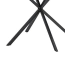 47.24" Modern Cross Leg Round Dining Table, Black Top Occasional Table, Two Piece Removable Top, Matte Finish Iron Legs