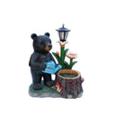 Standing Black Bear Garden Planter with Decorative Solar Lantern by HouseOfZazla