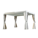 10x12 FT Outdoor Louvered Pergola with Adjustable Louvers - White