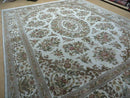 8' X 10' Handmade Chinese Floral Oriental Wool Silk Accent Rug Ivory Organic