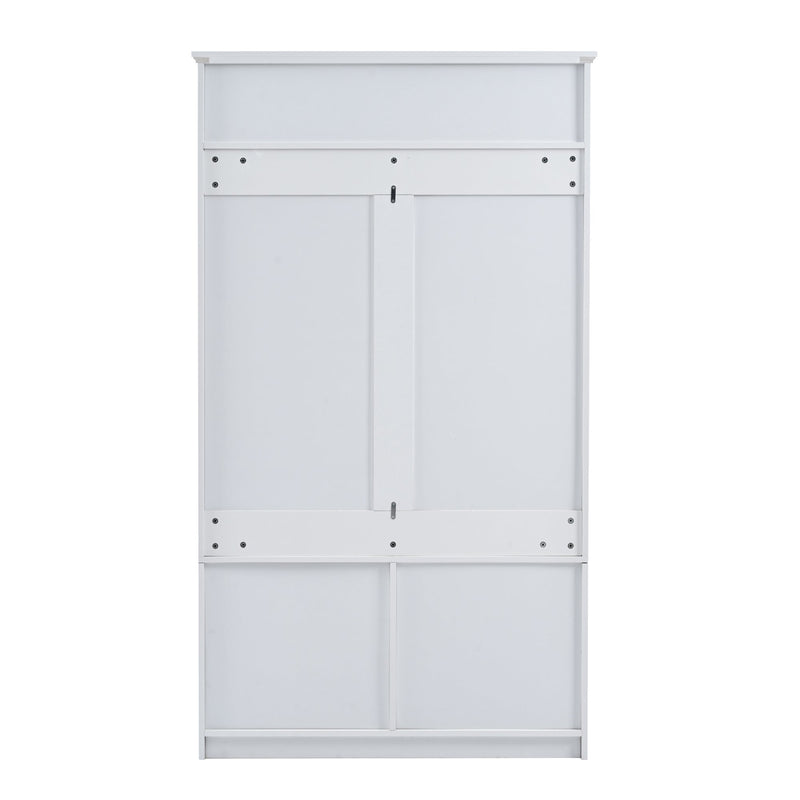 5-in-1 Entryway Bench with Coat Rack, Cushion and 4 Sturdy Hooks, 40.6" Wide Hall Tree with Shoe Storage Bench for Hallway, Entryway, Living Room