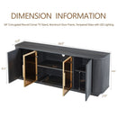 Modern 64" Wavy TV Cabinet With LED Lights - Black by HouseOfZazla