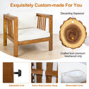 Outdoor Acacia Wood Club Chair with Modern Square Arms by HouseOfZazla
