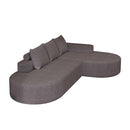 Modern Curved Sofa, L-Shaped Modular Sectional Set With 3 Pillows by HouseOfZazla