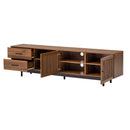 78" TV Stand For TVs Up To 85" Entertainment Center With Deep Drawers & Cable Management, Soft Closing Hinges - Walnut by HouseOfZazla