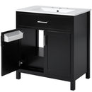 Bathroom Vanity With Sink And Ample Storage, Rectangular Undermount Sink - Black by HouseOfZazla