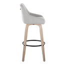 Hannah - Transitional Fixed Height Barstool With Swivel With Round Footrest (Set of 2) by HouseOfZazla