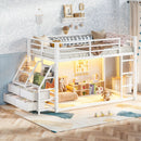 Twin Over Twin Bunk Bed with Storage Shelves and Drawers by HouseOfZazla