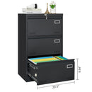 Filing Cabinet Lateral File Cabinet 3 Drawer, Locking Metal File Cabinets Three Drawer, Office Filing Cabinet With Lock Drawers For Home Office by HouseOfZazla