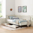 Upholstered Platform Bed Frame With 2 Storage Drawers And Adjustable Sofa Bed by HouseOfZazla