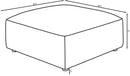 Jennifer Square Upholstered Ottoman Grey