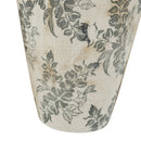 6.7x6.7x11.6' White Ceramic Accent Vase with Gray Floral Design by HouseOfZazla