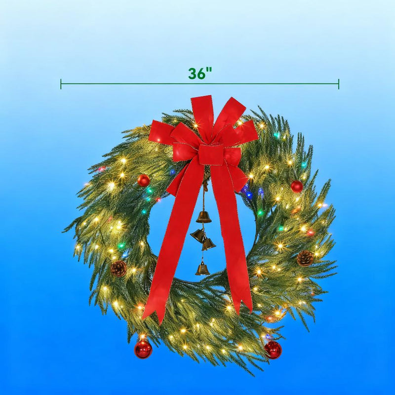Christmas Wreath for Front Door with LED Lights, photo 5 of 8