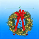 Christmas Wreath for Front Door with LED Lights