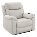 Chriki - Power Recliner With Lift & Heating & Massage - Beige Fabric