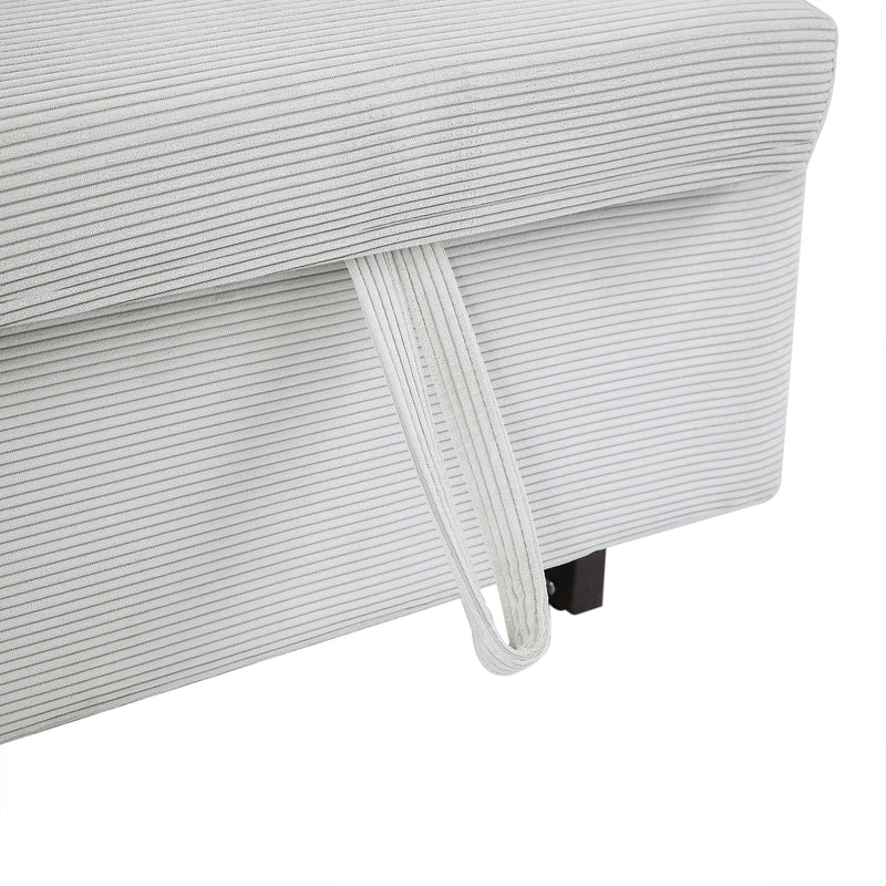 57.48" Pull-out Sofa Bed Convertible Couch 2 Seat Loveseat Sofa Modern Sleeper Sofa with Two Throw Pillows and USB Ports for Living Room, Light Blue