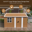 12x10 FT Heavy-Duty Metal Storage Shed with Lockable Door & Ventilation by HouseOfZazla