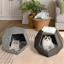 25.98" Shaped Modern Pet Furniture Cat Kennel Side Table MDF Multi-Purpose Furniture,Cement Gray