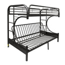 Eclipse - Twin Long Queen Futon Bunk Bed - Black by HouseOfZazla