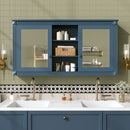 Modern Wall-Mount 2 In 1 Mirror Cabinet With Adjustable Shelves, Soft-Closing Hinges