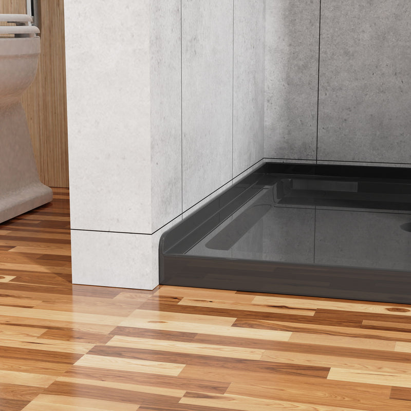 Shower Base, Anti Slip Center Drain Single Threshold - Black, photo 4 of 6