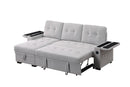 Ashlyn II - 84"W Woven Fabric Reversible Sleeper Sectional Sofa with Storage Chaise by HouseOfZazla