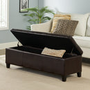 Upholstered PU Leather Storage Ottoman with Solid Wooden Legs by HouseOfZazla
