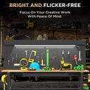 Adjustable Height Workbench, Includes Drawers, Power Outlet, LED Light, Wheels Or Leveling Feet - Black by HouseOfZazla