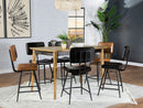 Partridge 7-piece Counter Dining Set Espresso and Camel